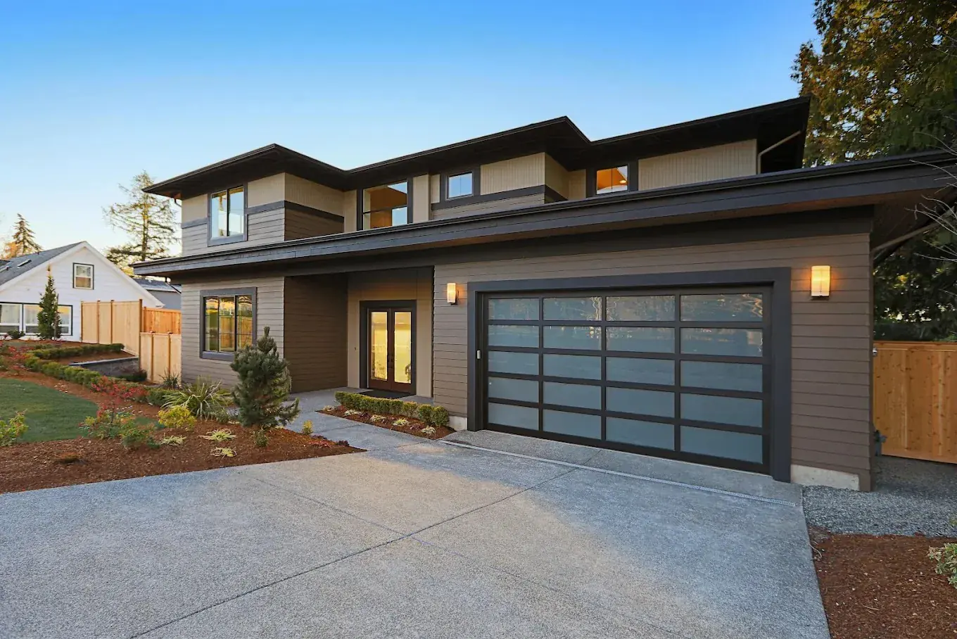 Architectural glass door garage door project in Toronto